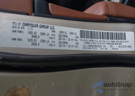 2011 Jeep Grand Cherokee Overland из США, поврежденный, VIN 1J4RR6GG5BC632829